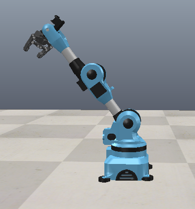 The arm extended up and back after a set of joint angles was applied
