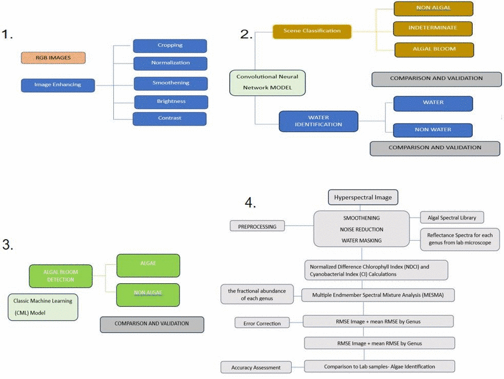 Flow chart of the image processing and algae identification pipeline
